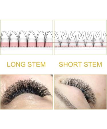 5D-C-0.10-10 Pre Made Fan Eyelash Extensions - Russian Volume Lashes 0.07 0.10 C D Curl - 10mm Long Stem Premade Fans - Buy Online on GoSupps.com