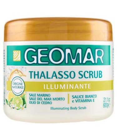 Geomar GEOMAR | Thalasso Brightening Body Scrub with Dead Sea Salt and Epsom Salt Sweet Almond Oil Rice Cedar and Lemon Botanical Extracts 95% Natural Origin Made in Italy 600g