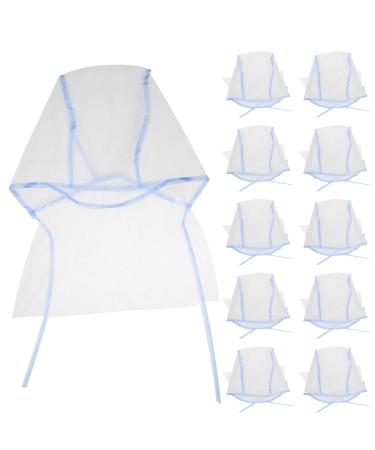 VICASKY Lot de 12 Bonnets Jetables pour Coloration des Cheveux Bleu sans Crochet Film Plastique Imperm able Visi re et Protection Nuque Taille Unique Salon Coiffure et M ches