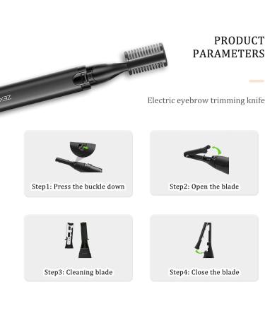 9-in-1 Eyebrow Trimmer Kit | Grooming Set with Scissors, Electric Razor, Tweezer, Shaping Tool & Brush - Black - Buy Online on GoSupps.com