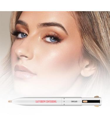 4 in 1 Waterproof Eyebrow Pen, 4 in 1 Makeup Pencil, Multifunctional Makeup Pen to Create Perfect Long-Lasting Waterproof Makeup (Dark Brown)
