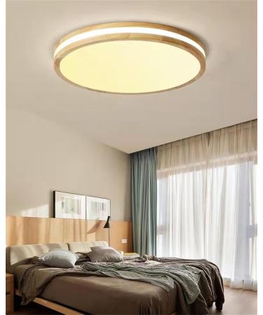 Buy Ghiycotdl 40cm Dimmable LED Ceiling Light - Modern Wood Round Lamp for Bedroom Living Room & Office - 24W 3000K-6000K - Buy Online on GoSupps.com