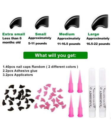 Seminismar 40pcs Cat Nail Covers - Soft Claw Protector & Safe Anti-Scratch Paw Caps for Cats & Dogs (Size M) - Buy Online on GoSupps.com