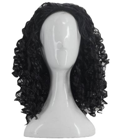 Angelaicos Unisex Wavy Halloween Costume Full Wig Long Dark Brown (Men's Wig) Black