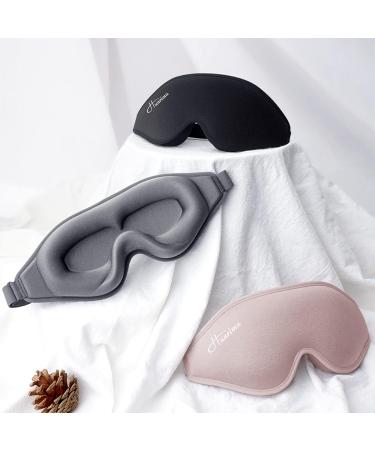 Hunrimu Soft Night Eye Mask for Sleeping - 3D Blockout Eye Cover - Adjustable Strap - Pink - Buy Online on GoSupps.com