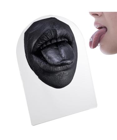 Hamagi false mouth |Flexible mouth model made of soft silicone with stand |Display for human body parts for educational displays simulation mouth for teaching instructions black