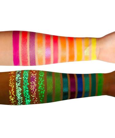 Neon Eyeshadow Palette - Delanci Aurora Glow for Halloween Makeup | Fluorescent & Glitter Eyeshadow Kit - Buy Online on GoSupps.com