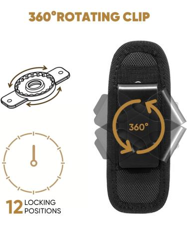 Xlentgen Flashlight Holster - 360 Rotatable Clip | Nylon Tactical Holder for Camping & Hiking - Shop Internationally - Buy Online on GoSupps.com