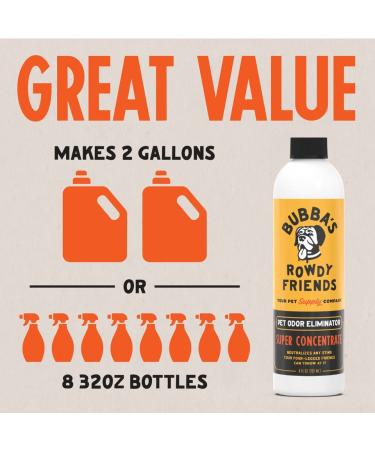 Bubba Pet Odor Eliminator Concentrate - Neutralize Dog & Cat Odor on Furniture and Carpets - Makes 2 Gallons - Buy Online on GoSupps.com