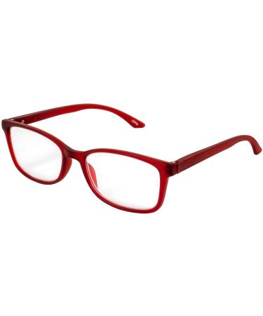 Birdz Eyewear BPA Free Non Carcinogenic Readers Red Frame with Clear Lens 2.0 Magnification