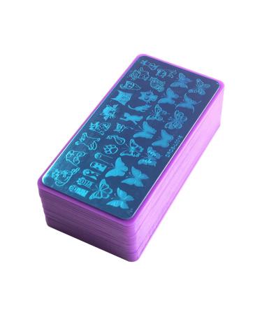 VNC 20Pcs 12X6cm Nail Art Soft Stamping Protective Shell Plastic Holder Stamper - A-Purple - Buy Online on GoSupps.com