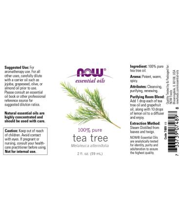 Now Foods Tea Tree Oil 2 oz (Pack of 2) - Pure Natural Essential Oil for Skin & Hair | Fast International Shipping - Buy Online on GoSupps.com