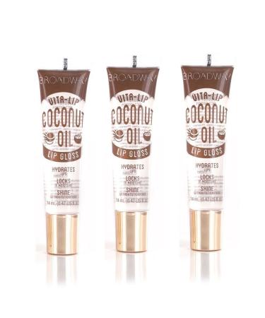 Broadway Vita-Lip Clear Lip Gloss 0.47oz/14ml (BCLG0301- Coconut Oil) Pack of 3