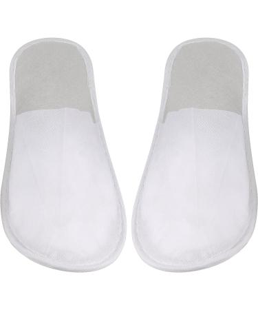 ZEONHEI 50 Pairs White Disposable Closed Toe Slippers - Soft One-Size Fits All for Travel & Home - Buy Online on GoSupps.com