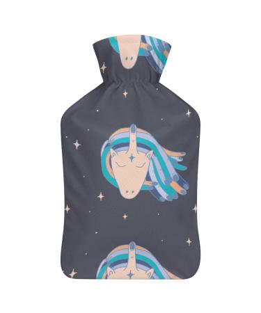 Hot Water Bottle With Lid Unicorn Pattern Rubber Hot Water Bag For Pain Relief Cramps Foot Warmer Hot And Cold Therapy