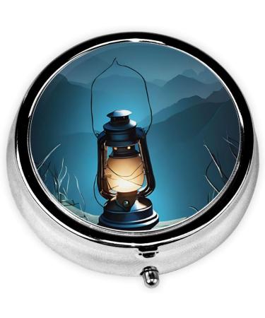 Fireflies & Lantern Mini Round Pill Box | 3 Compartment Travel Organizer | Portable Medicine Case for Home & Office - Buy Online on GoSupps.com