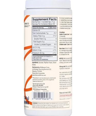 Foster & Thrive Daily Psyllium Husk Powder Supplement 4-in-1 Fiber for Digestive Health Laxative Relieves Occasional Constipation Sweetened w/Real Sugar Original Flavor 48 Doses - Buy Online on GoSupps.com