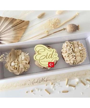 6 Eid Mubarak Cupcake Disc Toppers Gold Eid Cupcake Discs Eid Cake Toppers Eid Gift Tags Gift Wrapping Eid Gift Charms Eid Cake Decorations. - Buy Online on GoSupps.com