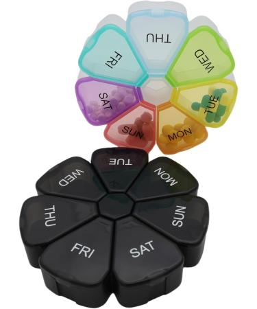 7 Day Weekly Pill Organizer - ShysTech Large Pill Case for Vitamins Supplements & Medication (Multi-Color) - Global Shipping Available - Buy Online on GoSupps.com