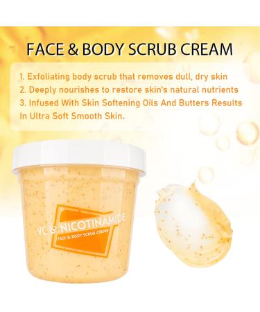 DISAAR BEAUTY Face Neck Body Skin Scrub Cream VC Nicotinamide Removes Dead Cells 300ml/10.58fl.oz - Buy Online on GoSupps.com