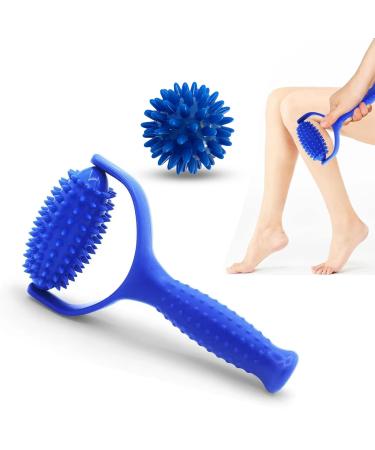 Laqwynkb massage roller massage ball 2 -Set hedgehog ball set Spiked massage ball hard massage balls with knobs for back legs feet hands arms shoulders sore muscles