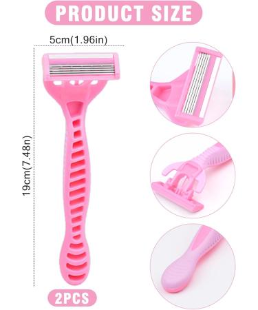 Buy 2PCs Women's Disposable Razors Sensitive Skin Manual Shave with Vitamin E Lubrastrip - Buy Online on GoSupps.com