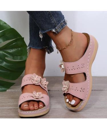 JWSVBF Women's Bunion Orthotic Sandals - Comfortable Open Toe Slippers for Women - 2023 Summer Fashion - Wide Pink - Size 8.5 - Buy Online on GoSupps.com