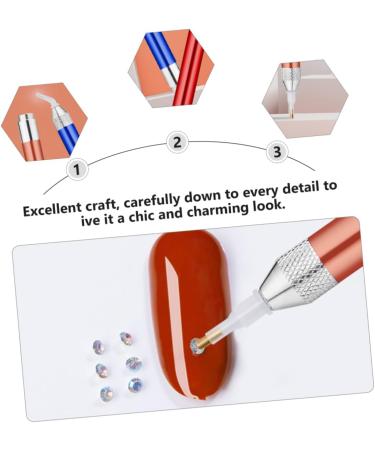 Beavorty 3Sets Nail art drill pen mosaic painting pen diamond pickup pen diamond dotting pen dotting pen head tip nail gems dotting tool nail art kit shine 5d aluminum alloy nail polish 13.6x1.3cm Assorted Color - Buy Online on GoSupps.com