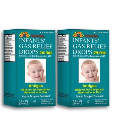 GeriCare Infants Gas Relief Drops Simethicone Drops for Infants Relieves Stomach Discomfort Safe & Gentle 20mg Drops Child Anti-Gas 1 Fl Oz (Pack of 2)