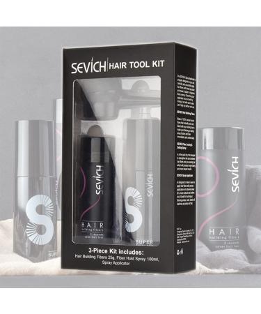 SEVICH Hair Fibers 3-in-1 Kit - 25g Rebuilding Fibers Applicator Pump & Styling Spray | Conceal Full Hair in 5 Seconds | Black 4 Colors Available - International Shipping - Buy Online on GoSupps.com