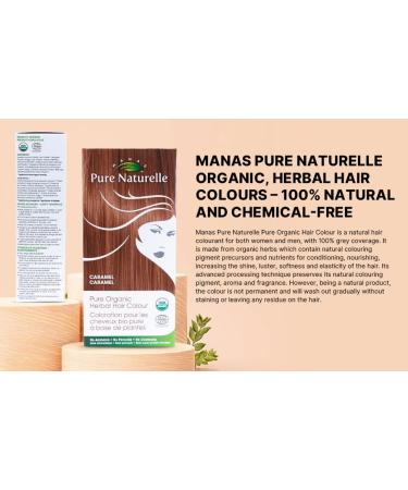 Pure Organic Herbal Hair Colour - Natural Caramel Hair Dye for Men & Women | 100% Grey Coverage - Buy Online on GoSupps.com