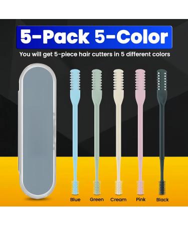 Upgraded 5-Pack Nose Hair Trimmer - 360 Rotating Double-Blade Cutter & Cleaning Brush | Portable Nostril Hair Remover for Men & Women - Buy Online on GoSupps.com