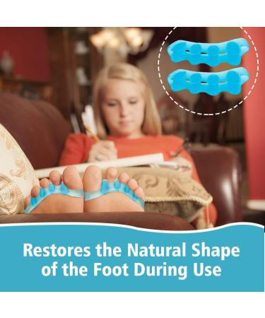 3 Pairs Blue Gel Toe Separators for Overlapping Toes & Bunions - Toe Straighteners for Running, Yoga, Pedicure | Toe Spacer Set - Buy Online on GoSupps.com