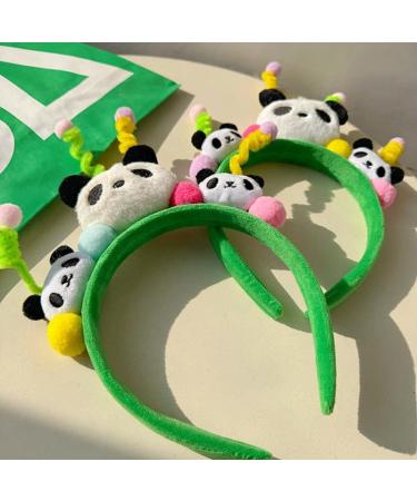 Headband Panda Ears Hairbands Green Headwear for Spa Yoga Mask Makeup Running Face-washing Cute Hair Accessories for Women Girls Boys Kids Adults Pets - Buy Online on GoSupps.com