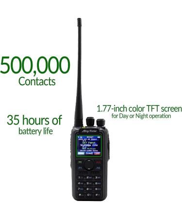 AnyTone AT-D878UVII Plus 7W VHF 6W UHF DMR/Analog Radio with Free $97 Training Course & Bluetooth PTT - Buy Online on GoSupps.com