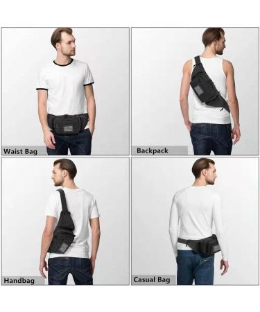 Tactical Fanny Pack Gun Holster | Concealed Carry Waist Bag with USA Flag Patch - Black - Buy Online on GoSupps.com