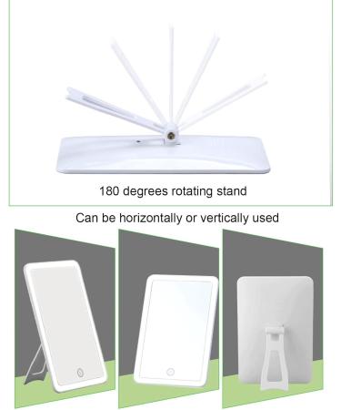 LED Lighted Makeup Mirror Portable Vanity Mirror Stepless Dimming Rotation Touch Switch Rechargeable Mirror Desktop Cosmetic Light Up Mirror for Home Use - Buy Online on GoSupps.com