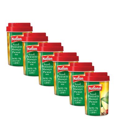 National Foods Kasundi Pickle 35.27 oz (1000g) | Sour & Spicy Traditional South Asian Relish | Zesty & Tangy Aam Ka Achaar | Plastic Jar | Pack of 6 Kasundi (1000g) 1 kg (Pack of 6)
