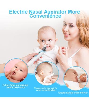 URAQT Baby Nasal Aspirator - Electric Nose Cleaner with 6 Suction Levels, 2 Silicone Tips - Rechargeable Nasal Sucker for Newborns and Toddlers - Buy Online on GoSupps.com