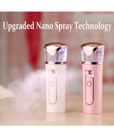Aolyty Nano Facial Sprayer Portable Steamer Cool Mist Moisturizing and Hydrating Humidifier for Skin Care SPA USB Charger with Power Bank (Pearl Pink) - Buy Online on GoSupps.com