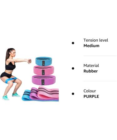Islero Fitness EVO Resistance Band - Non Slip Premium Fabric Design - Purple, Ideal for Leg, Booty, Glutes, Hips, Yoga - Single Band for Home Exercise - Buy Online on GoSupps.com