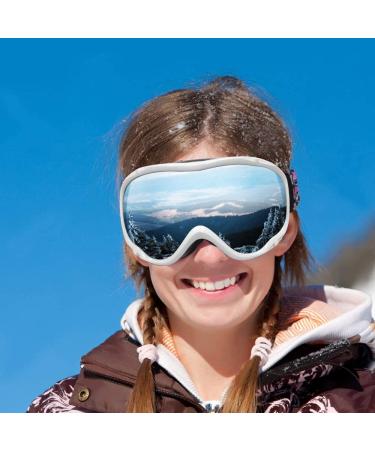 ZIONOR Lagopus Ski Goggles - White Frame Silver Lens - for Men Women Adult Youth - Buy Online on GoSupps.com