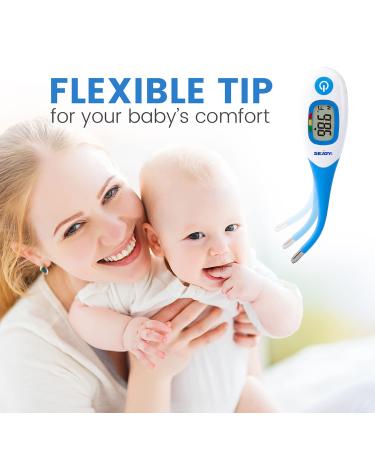 Digital Thermometer for Adults & Kids - Fast & Accurate Fever Reading for Oral, Armpit & Rectal Use - Flexible Tip & Waterproof - Large LCD Display - Ideal for Home Use - Termometro - Buy Online on GoSupps.com