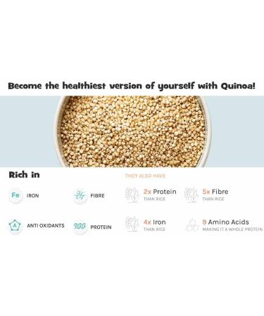 nalAmudhu White Quinoa Grains | Gluten-Free | High Protein & Fiber | Ideal for Breakfast Cereal Pilafs Soups & Salads | Nutritious and Delicious Diet Food 454g | 1Lbs | 16Oz  - Buy Online on GoSupps.com