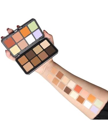 Concealers cream makeup contouring - 16-color face contouring and highlighter palette. Long-lasting hydrating cream concealer palette for imperfections. - Buy Online on GoSupps.com