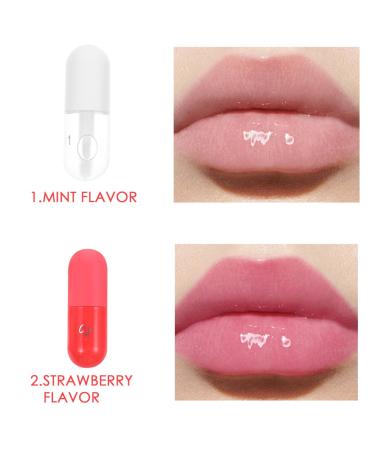 Gogogmee 2pcs Nourishing Lip Oil Moisturizing Plumping Lip Care Hydrating Essence Strawberry Flavors for Daily Use - Buy Online on GoSupps.com