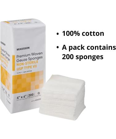 Buy McKesson Premium 12-Ply Woven Gauze Sponges - Non-Sterile Cotton 4x4 inches 2000 Total | International Shipping Available - Buy Online on GoSupps.com