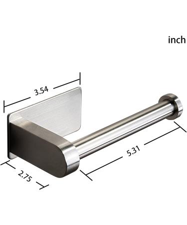 YIGII Self Adhesive Toilet Paper Holder - Stainless Steel Brushed Stand | No Drilling Bathroom Tissue Holder - Silver - Buy Online on GoSupps.com