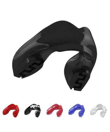 SAFEJAWZ Mouthguard for Braces, One Size Re-Mouldable Mouth Guard with Case for Boxing, Basketball, Football, MMA, Lacrosse, Hockey and All Contact Sports (Black) - Buy Online on GoSupps.com