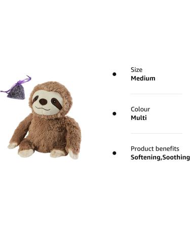 Warmies Intelex Microwavable Brown Sloth Heatable Soft Toy with Lavender Mini Bag - Buy Online on GoSupps.com